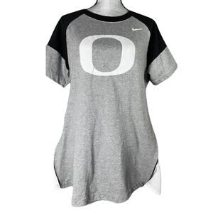 NIKE UofO Oregon Ducks Medium Side Zip Maternity Long Shirt Dress Gray Black